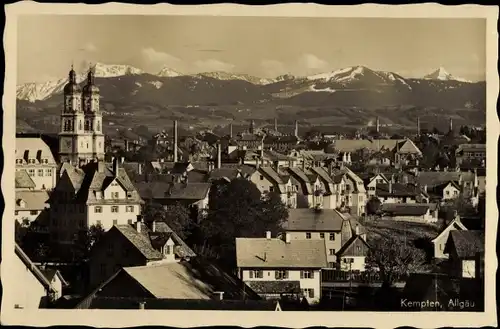 Ak Kempten im Allgäu Schwaben, Teilansicht mit Gaishorn, Wertacher-Horn und Hochvogel