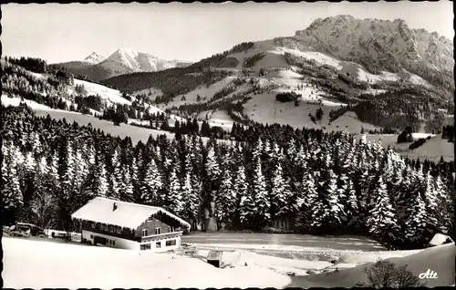 Ak Wertach im Allgäu, Alpenhaus "Zur Toni" im Winter