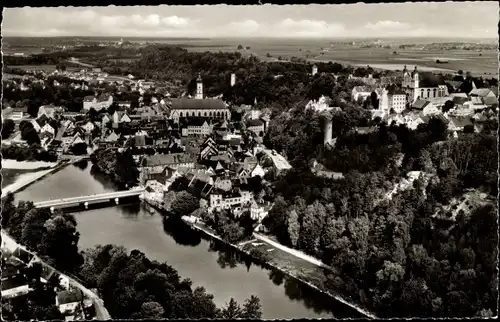 Ak Landsberg am Lech in Oberbayern, Fliegeraufnahme, Gesamtansicht