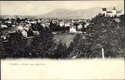 Ak Füssen im Ostallgäu, Blick v. Kobel