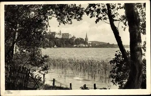 Ak Plön am See Holstein, Teilansicht aus der Ferne