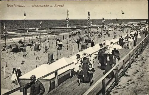 Ak Westerland auf Sylt, Wandelbahn, Strand