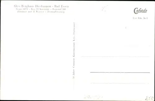 Ak Bad Essen in Niedersachsen, Altes Berghaus Dieckmann, Bergwald, Aussichtsturm, Gartenanlage