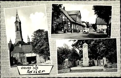 Ak Buer in Westfalen Gelsenkirchen Ruhrgebiet, Kirche, Dorfansicht, Denkmal