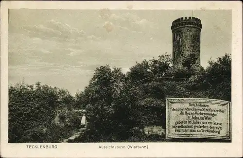 Ak Tecklenburg in Nordrhein Westfalen, Aussichtsturm, Wierturm