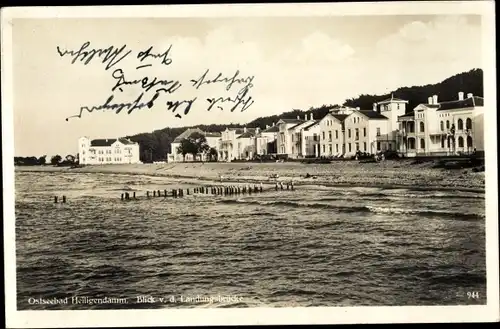 Ak Seebad Heiligendamm Bad Doberan, Kurhaus Grand Hotel und 10 Villen von der Landungsbrücke aus