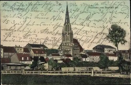 Ak Demmin in Vorpommern, Panorama vom Stuterhof aus, Kirche