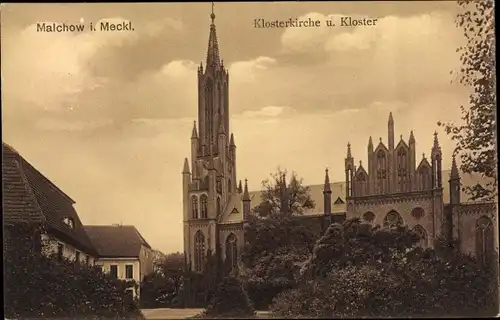 Ak Malchow in Mecklenburg, Klosterkirche, Kloster