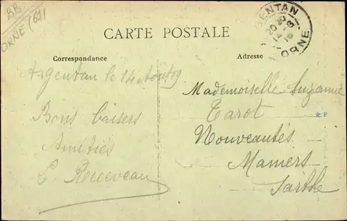 Ak Argentan Orne, Vieilles Maisons, Dentelles