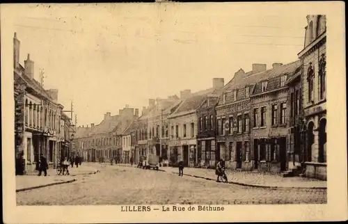 Ak Lillers Pas de Calais, La Rue de Béthune