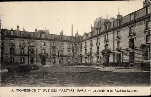 Ak Paris XVIII. Arrondissement Buttes-Montmartre, Le Jardin et les Pavillons Laurens