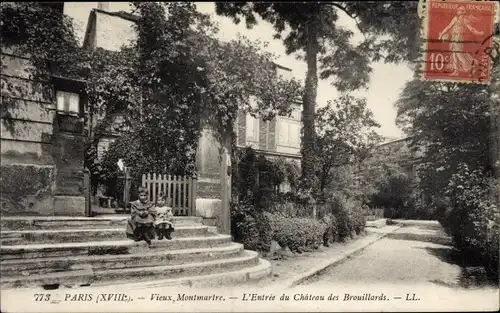 Ak Paris XVIII. Arrondissement Buttes-Montmartre, L'Entree du Chateau des Brouillards