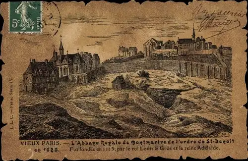 Ak Paris XVIII. Arrondissement Buttes-Montmartre, L'Abbaye Royale en 1625