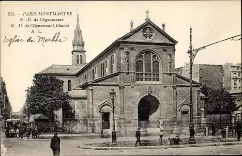 Ak Paris XVIII. Arrondissement Buttes-Montmartre, Notre Dame de Clignancourt