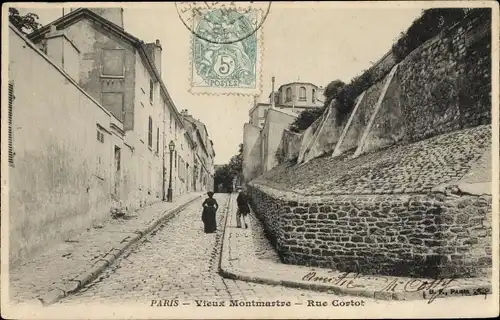 Ak Paris XVIII. Arrondissement Buttes-Montmartre, Rue Cortot