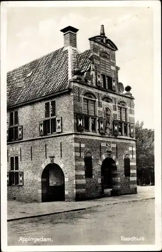 Ak Appingedam Groningen Niederlande, Raadhuis