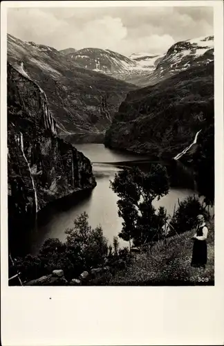 Foto Ak Norwegen, Parti fra Geirangerfjord