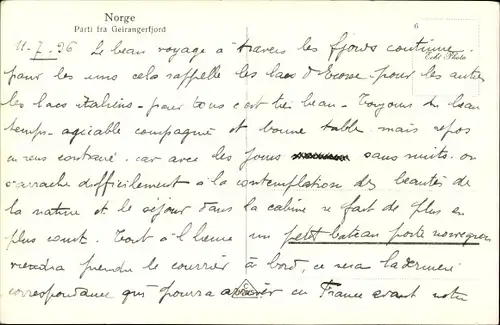 Foto Ak Norwegen, Parti fra Geirangerfjord