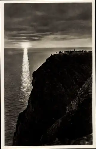 Ak Hornvika Nordkap Norwegen, Ort bei Nacht, Sonnenuntergang