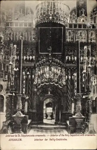 Ak Jerusalem Israel, Interieur der Heilig Grabkirche