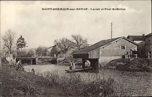 Ak Saint Germain sur Meuse, Lavoir et Pont Solférino