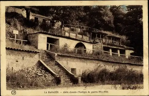 Ak La Harazée Vienne le Château Marne, Abriss classes, Vestiges du 1914-1918