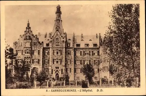 Ak Sarreguemines Saargemünd Lothringen Moselle, L'Hôpital