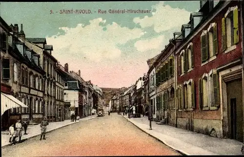 Ak Saint Avold Lothringen Moselle, Rue Général Hirschauer