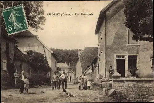 Ak Audeux Doubs, Rue Principale