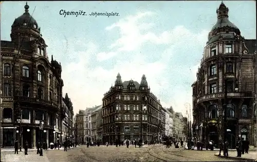 Ak Chemnitz Sachsen, Johannisplatz, Hotel Stadt Gotha