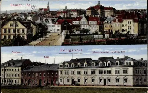 Ak Kamenz in Sachsen, Gasthaus, Saal, Königstreue, Massenquartier Inf.-Reg. 178