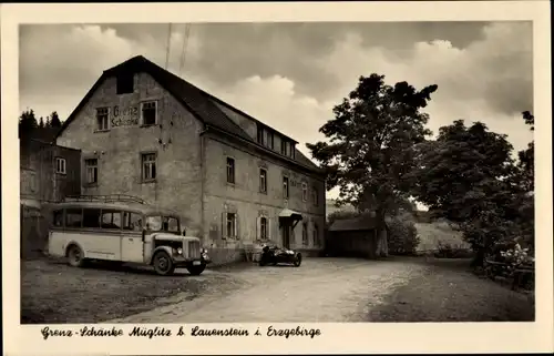 Ak Müglitz Lauenstein im Müglitztal Altenberg, Grenz-Schänke