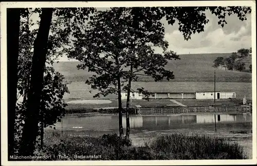 Ak Münchenbernsdorf in Thüringen, Badeanstalt
