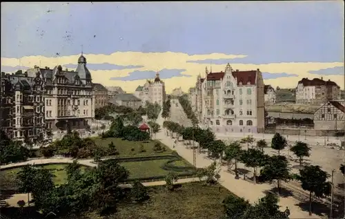Ak Plauen im Vogtland, Dittrichsplatz mit Neundorferstraße