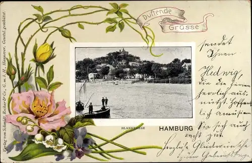 Passepartout Ak Hamburg Altona Blankenese, Elbpartie, Duftende Grüße, Blumen