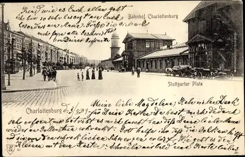 Ak Berlin Charlottenburg, Bahnhof Charlottenburg, Stuttgarter Platz