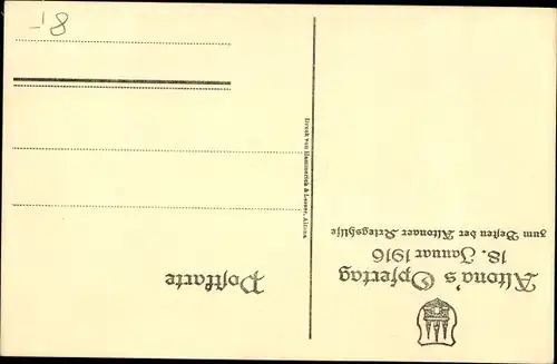 Künstler Ak Hamburg Altona Oevelgönne, Straßenpartie, Altona's Opfertag 1916