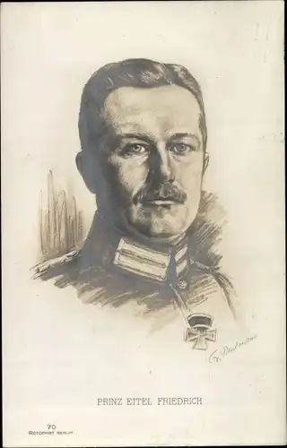 Künstler Ak Prinz Eitel Friedrich von Preußen, Rotophot 70