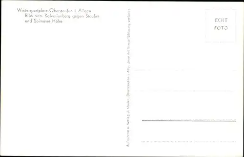 Ak Oberstaufen im Allgäu, Blick vom Kalvarienberg gegen Staufen und Salmaser Höhe, Winter