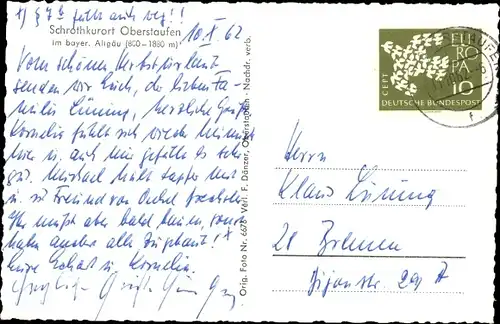 Ak Oberstaufen im Allgäu, Teilansicht