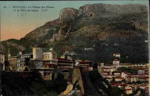 Ak Monaco, Le Palais du Prince et la Tete de chien
