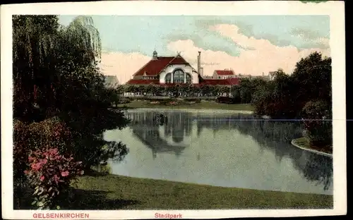 Ak Gelsenkirchen im Ruhrgebiet, Stadtgarten, Stadthalle