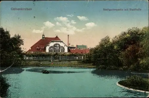 Ak Gelsenkirchen im Ruhrgebiet, Stadtgarten, Stadthalle