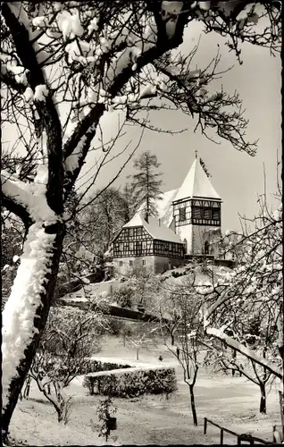 Ak Murrhardt in Württemberg, Walterichtskirche, Winter