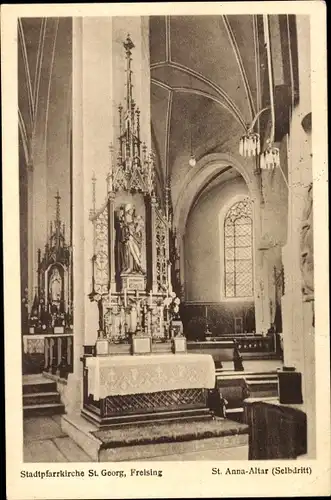 Ak Freising in Oberbayern, Stadtpfarrkirche St. Georg, St. Anna Altar (Selbdritt)