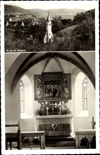 Ak Mulfingen an der Jagst Hohenlohekreis, Gesamtansicht, St. Anna Kapelle, Altar