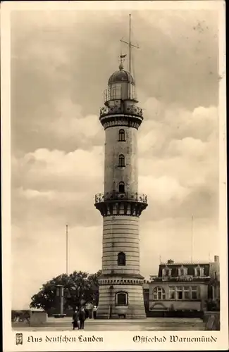 Ak Ostseebad Warnemünde Rostock, Leuchtturm