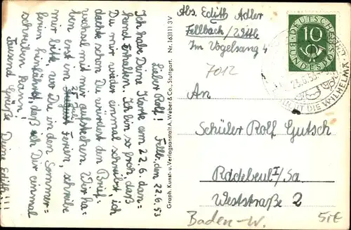 Foto Ak Fellbach in Württemberg, Rathaus