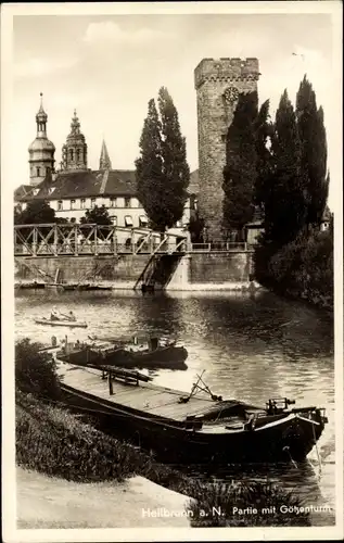 Ak Heilbronn am Neckar, Partie mit Götzenturm