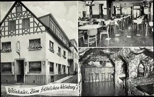 Ak Ernst an der Mosel, Weinhaus Zum fröhlichen Weinberg, Innenansicht